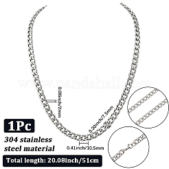 1Pc 304 Stainless Steel Cuban Link Chain Necklaces for Men Women&nbsp;NJEW-SP0001-23B