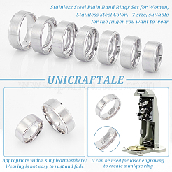 21Pcs 7 Size 201 Stainless Steel Plain Band Rings Set for Women&nbsp;RJEW-UN0002-80