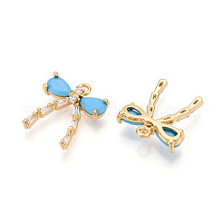Brass Micro Pave Cubic Zirconia Pendants&nbsp;KK-N261-93C-G