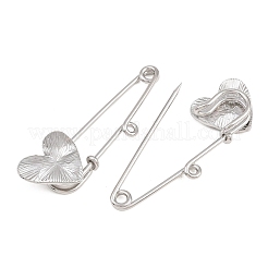 Radiant Heart 304 Stainless Steel Safety Pins Brooch Findings&nbsp;SA-CBA098D-15C-P01
