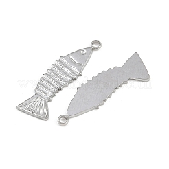 304ステンレスペンダント  魚のチャーム  変色防止  ステンレス鋼色  27x8x1.5mm  穴：1.8mm&nbsp;STAS-D377-01A-P