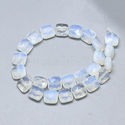 オパールビーズ連売り  多面カット  正方形  8~8.5x8~8.5x5mm  穴：1mm  約25個/連  8.0''&nbsp;G-S357-D01-15