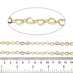 イオンプレーティング（IP）304ステンレススチールハートリンクチェーン  ハンダ付け  スプールで  ゴールドカラー  5x6.5x0.4mm&nbsp;CHS-C013-04G