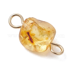 Natural Amber Connector Charms&nbsp;PALLOY-JF05158
