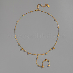 European Stainless Steel Round Bead Tassel Y Chain Necklaces for Women&nbsp;BF6806