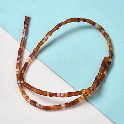 合成カーネリアン ビーズ 連売り  キューブ  染め＆加熱  2~2.5x2.5~3.5x2.5~3mm  穴：0.4mm  約157~165個/連  14.96~15.75''（38~40センチメートル）&nbsp;G-B064-A22