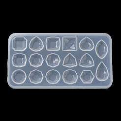 Square/Horse Eye/Teardrop DIY Faceted Gemstone Cabochon Silicone Molds&nbsp;DIY-G099-02B