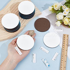 30Pcs Flat Round Wooden Heat Transfer Business Card Badge&nbsp;AJEW-BC0009-15