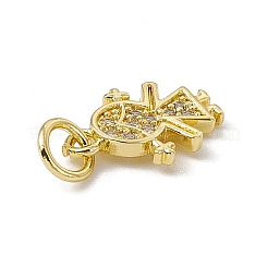 Brass Micro Pave Cubic Zirconia Charms&nbsp;ZIRC-F132-20G