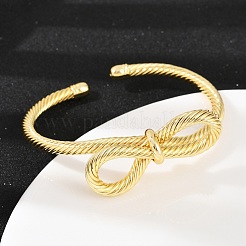 Twisted Brass Cuff Bangles&nbsp;BJEW-C112-07G