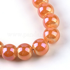 Electroplate Glass Beads Strands&nbsp;EGLA-Q062-8mm-E09