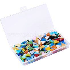 モザイクガラスのカボション  三角形  ミックスカラー  15x3mm  約350~360個/箱&nbsp;GLAA-PH0005-02