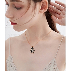 40本2色合金エナメルペンダント  クリスタルラインストーン付き  人形  ミックスカラー  18x12x2mm  穴：1.6mm  20個/カラー&nbsp;ENAM-CJ0002-45