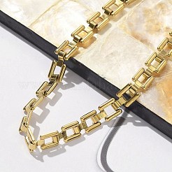 304 Stainless Steel Square Link Chain Bracelets for Women&nbsp;BJEW-F488-21G-02