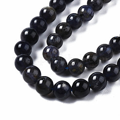 天然アイオライト/コーディエライト/ダイクロアイトビーズ連売り  ラウンド  6mm  穴：0.8mm  約60~62個/連  15.16インチ（38.5cm）&nbsp;X-G-S376-005A