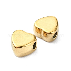 イオンプレーティング（IP）304ステンレスビーズ  ハート  18KGP本金メッキ  4.8x4.5x2.5mm  穴：1.2mm&nbsp;STAS-C089-02A-G