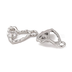 Brass Micro Pave Clear Cubic Zirconia Charms&nbsp;KK-L212-19P