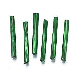 Opaque Glass Twisted Bugle Beads&nbsp;SEED-T005-15-B04