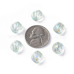 透明なアクリルビーズ  ABカラーメッキ  ナゲット  アクアマリン  10.5x10x8mm  穴：1.6mm  約1200個/500g&nbsp;LS-MACR-S373-131-C10