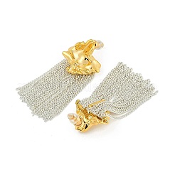 Irregular Tassel Brass Stud Earrings&nbsp;EJEW-Q391-15G