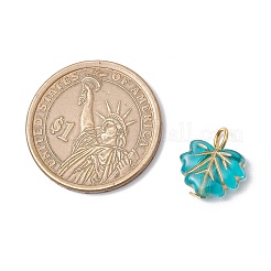 鉄製ペンダント付きアクリル  葉  ミックスカラー  14~14.5x12.5~13x4.5mm  穴：3mm&nbsp;PALLOY-JF03684