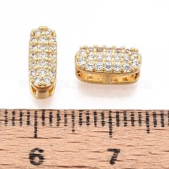 Brass Micro Pave Clear Cubic Zirconia Beads&nbsp;KK-T071-17G-I