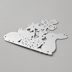 カッティングダイステンシル  DIYスクラップブッキング用  フォトアルバム  装飾的なエンボス紙カード  兎  75x85x0.8mm  穴：1.8mm&nbsp;DIY-WH20049-03E