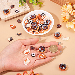 50Pcs 5 Styles Opaque Resin Imitation Food Cabochons&nbsp;CRES-TA0001-57