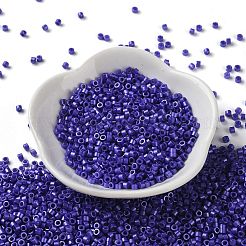焼付塗装ガラスシードビーズ  シリンダー  ダークスレートブルー  2.5x2mm  穴：1.4mm  約5039個/50g&nbsp;X-SEED-S042-15A-21