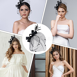 Gauze Mesh Veil Cloth with Aligator Hair Clip&nbsp;AJEW-WH20018-97A