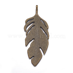 Tibetan Style Alloy Leaf Big Pendants&nbsp;PALLOY-A15448-AB