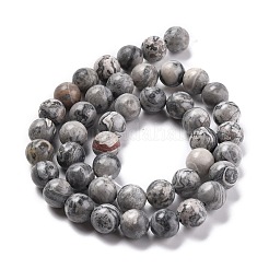 天然地図石/ピカソ石/ピカソジャスパーラウンドビーズ連売り  10mm  穴：1mm  約36~38個/連  15インチ&nbsp;G-E329-10mm-47