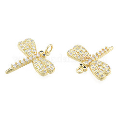 Brass Micro Pave Clear Cubic Zirconia Pendants&nbsp;ZIRC-N039-250