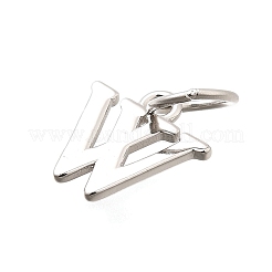 925スターリングシルバーペンダント  文字L  文字W  10x9.5x1mm  穴：4mm&nbsp;STER-R011-07P-W