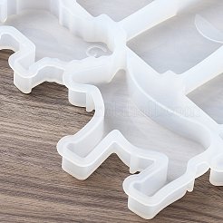 イースターシリコーン金型  レジンキャスティングコースター金型  UVレジン用  エポキシ樹脂工芸品作り  人間と牛  ホワイト  190x180x16.5mm  内径：54mm&nbsp;SIL-V003-001B