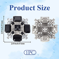 1Pc Tibetan Style Alloy Rhinestone Brooches&nbsp;JEWB-SP0001-16B