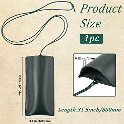 PUレザーメガネ収納バッグ  サングラスケース  長方形  ダークスレートブルー  800mm&nbsp;ABAG-WH20015-02B