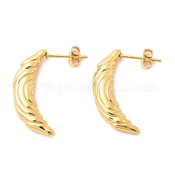 304 Stainless Steel Moon Stud Earrings&nbsp;EJEW-P329-05G