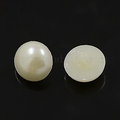 アクリルシャンクボタン  1穴  染め  スプレー塗装  半円/ドーム  ホワイト  12x4mm  穴：2mm&nbsp;BUTT-E032-A-01