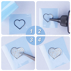6Pcs 6 Styles Ion Plating(IP) 304 Stainless Steel Open Back Bezel Pendants&nbsp;STAS-UN0038-57