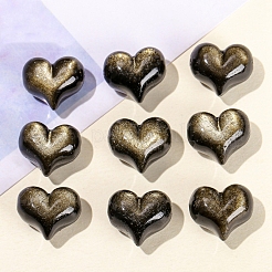 Natural Golden Sheen Obsidian Beads&nbsp;PW-WG54949-01