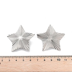 変色しない304ステンレススチールスタッドピアス金具  スター  41.5x41.5mm  穴：3mm  ピン：10x0.5mm&nbsp;STAS-P357-01D-P