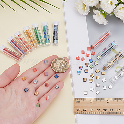 240Pcs 12 Colors 2-Hole Baking Paint Glass Seed Beads&nbsp;SEED-ME0001-10D