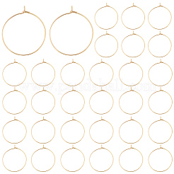 100Pcs 304 Stainless Steel Hoop Earring Findings&nbsp;STAS-BBC0009-65