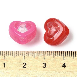 透明アクリルビーズ  ハート  ミックスカラー  12.5x14x10.5mm  穴：4mm  746個/ 500g&nbsp;OACR-D309-08