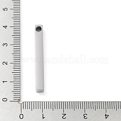変色しない304ステンレススチールの研磨ペンダント  バー  ステンレス鋼色  35x4x4mm  穴：3mm&nbsp;STAS-J029-01-B