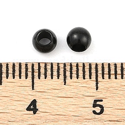 イオンプレーティング（IP）304ステンレススチールスペーサービーズ  ラウンド  ブラック  4mm  穴：2mm&nbsp;STAS-L176-09EB-01