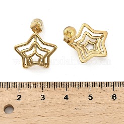 女性用304ステンレススチールスタッドピアス  五芒星  ゴールドカラー  16.5x18mm&nbsp;EJEW-V003-02G-01