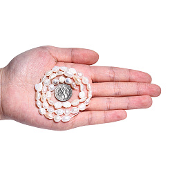 天然養殖淡水パールビーズ連売り  研磨両側  貝殻色  6~8.5x4.5~5.5x3~5mm  穴：0.6mm  約52~54個/連  13.58インチ〜13.94インチ（34.5cm〜35.4cm）&nbsp;PEAR-N014-06A