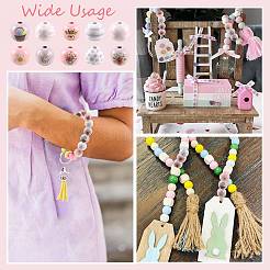 40Pcs 10 Colors Easter Theme Printed Wood Beads&nbsp;WOOD-FS0002-55B